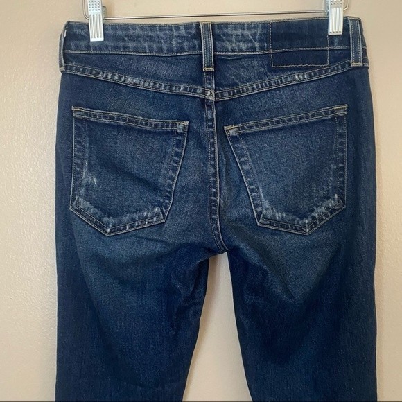 AMO Twist Blue Vixen Wash Destroyed Ankle Skinny Jeans - Picture 5 of 9